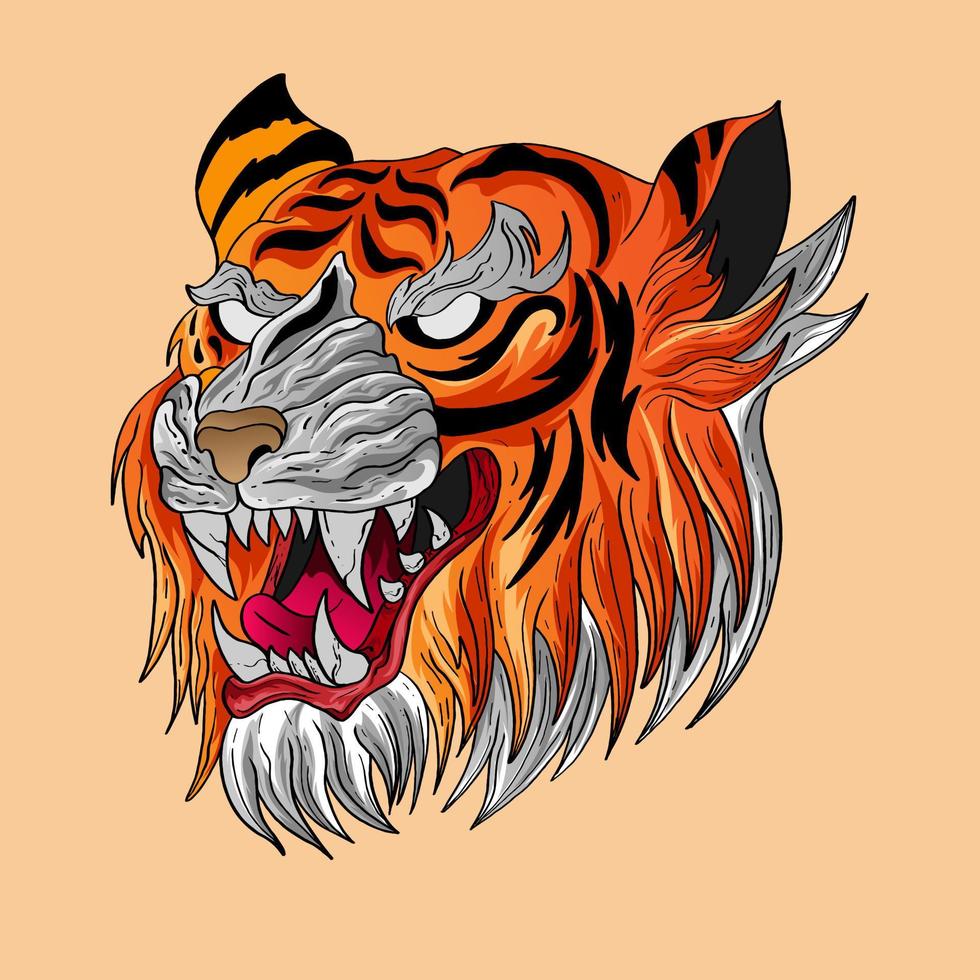 Tiger Beast Head with Stay Wild object collection with leopard,tiger. illustration for icon,logo,sticker,printable vector