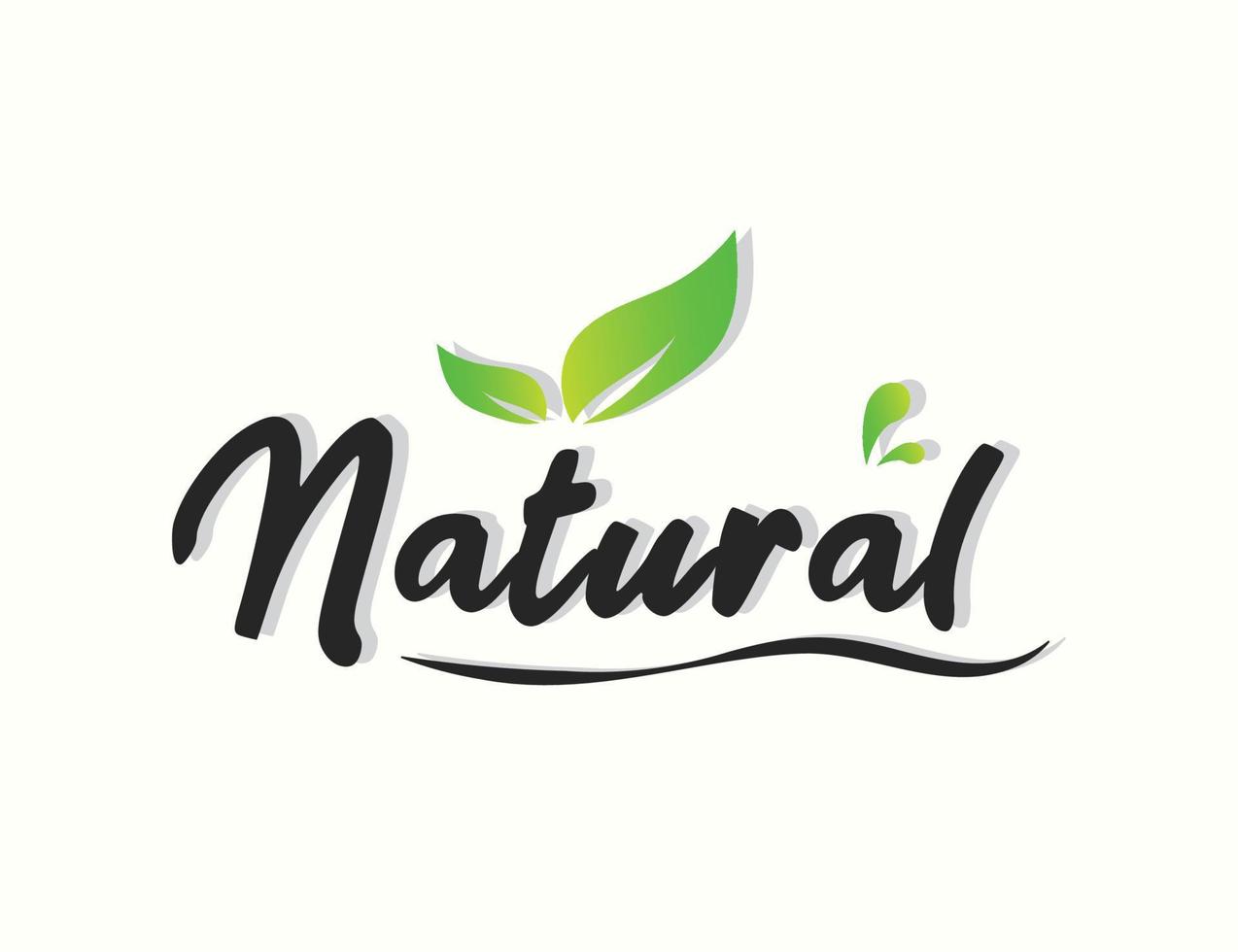 Natural typography logo design template vector