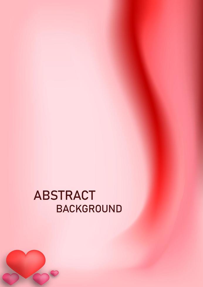 Red and pink abstract style background with hearts for cards, brochures, banners. On Valentine's Day. vector