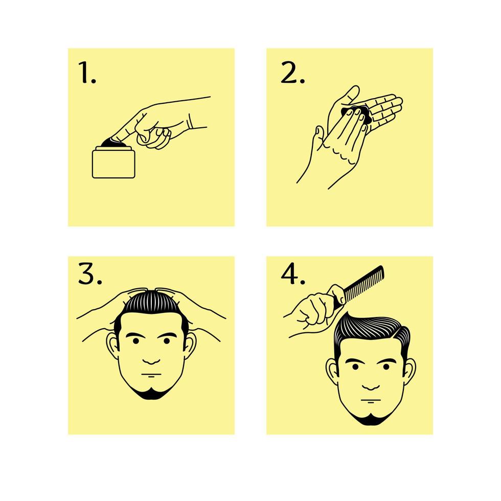 diseño de ilustración de uso de instrucciones de aceite para el cabello vector