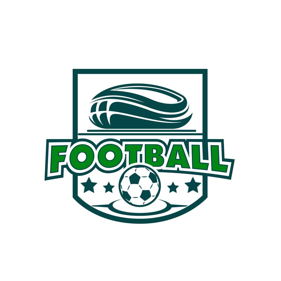 Soccer football stadium and ball stars vector icon