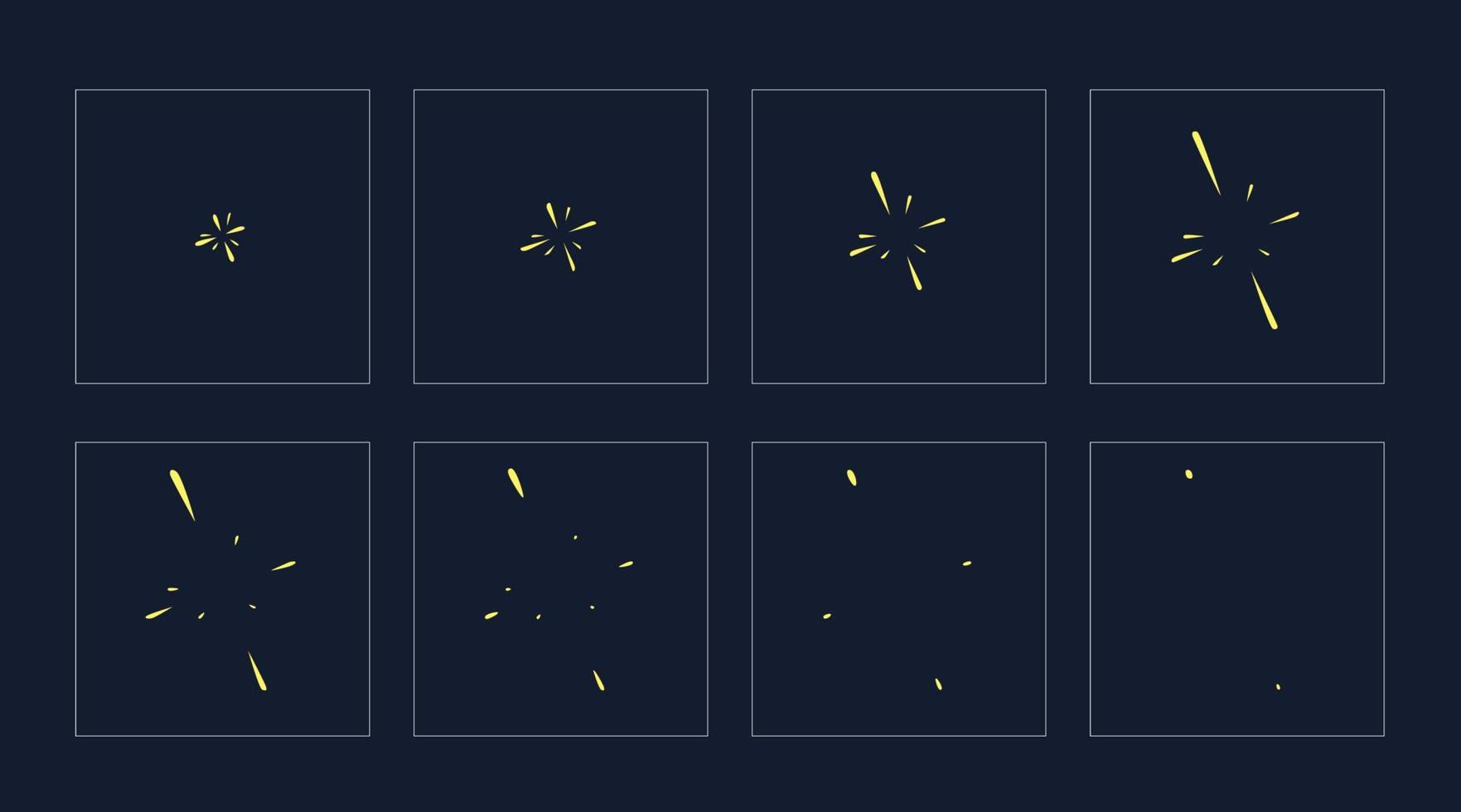 Shine effect sprite, blast FX game sequence vector
