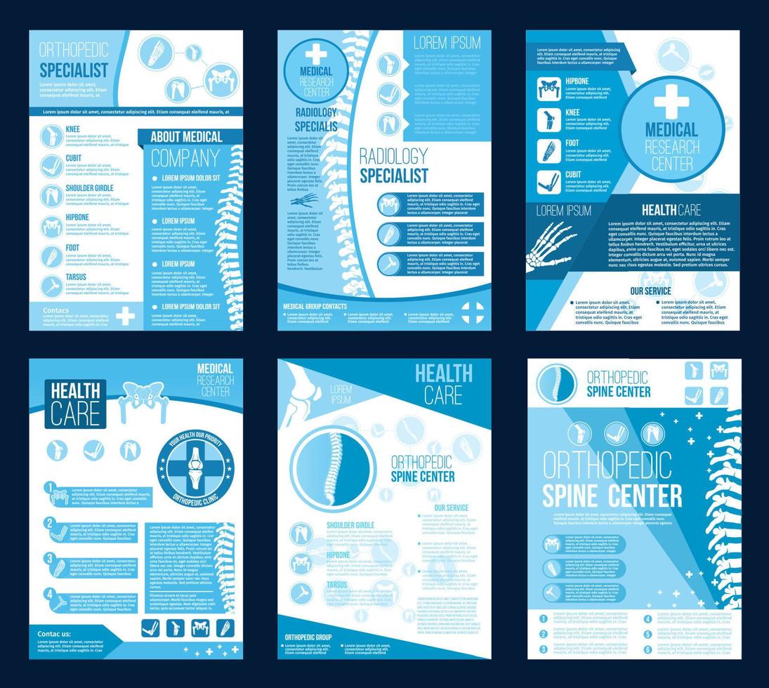 Orthopedics health center vector brochures