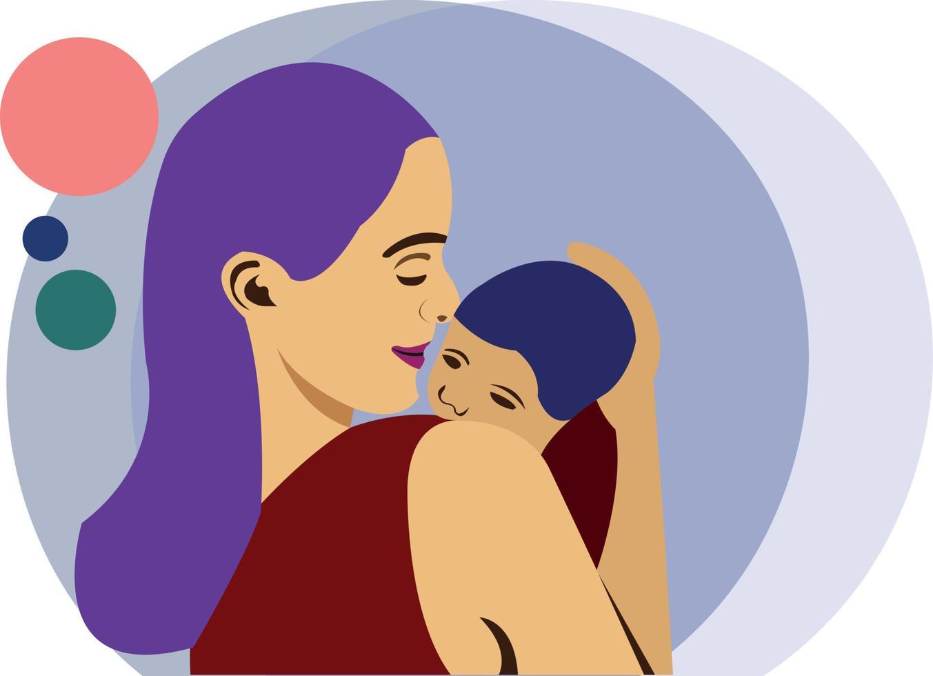 Mother With New Born Baby Flat Vector Free Download