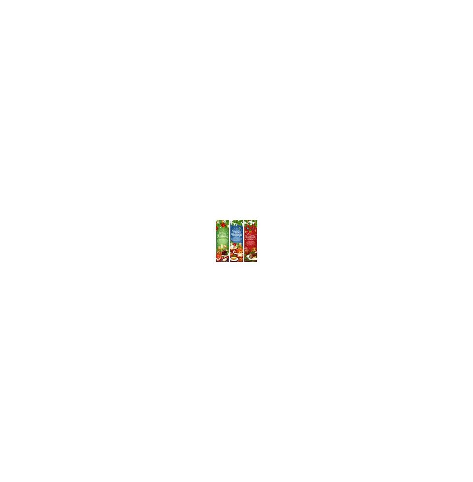 Merry Christmas vector dinner cuisine banners
