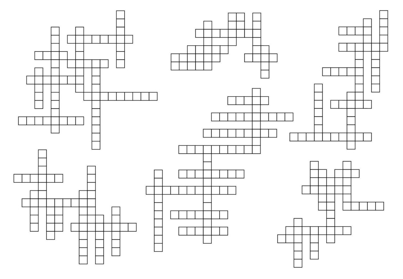 Crossword game grid, wordsearch puzzle or quiz vector