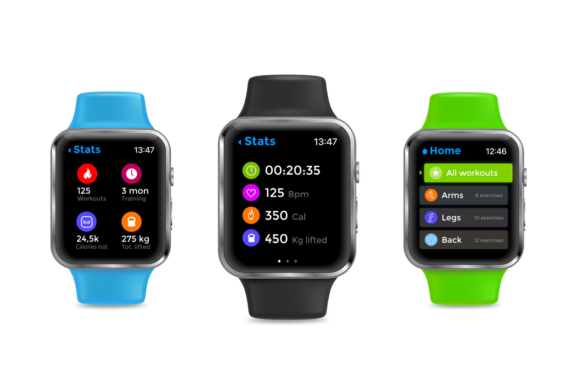 Fitness tracker display, smart watch interface 13210649 Vector Art at