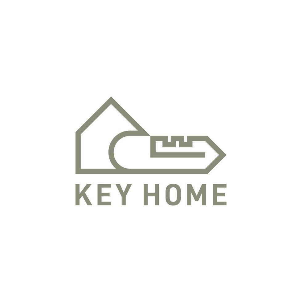 House Key Logo Design Vector