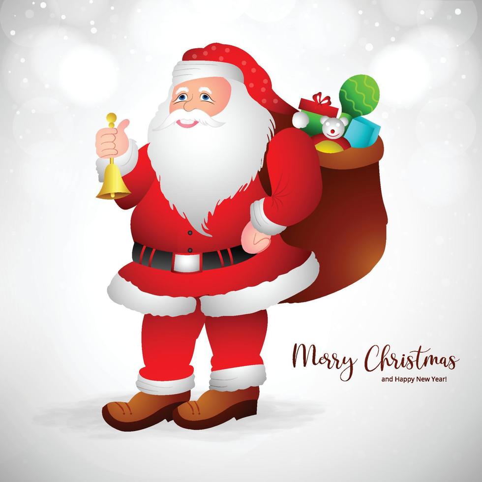 Beautiful christmas santa claus holiday card background vector