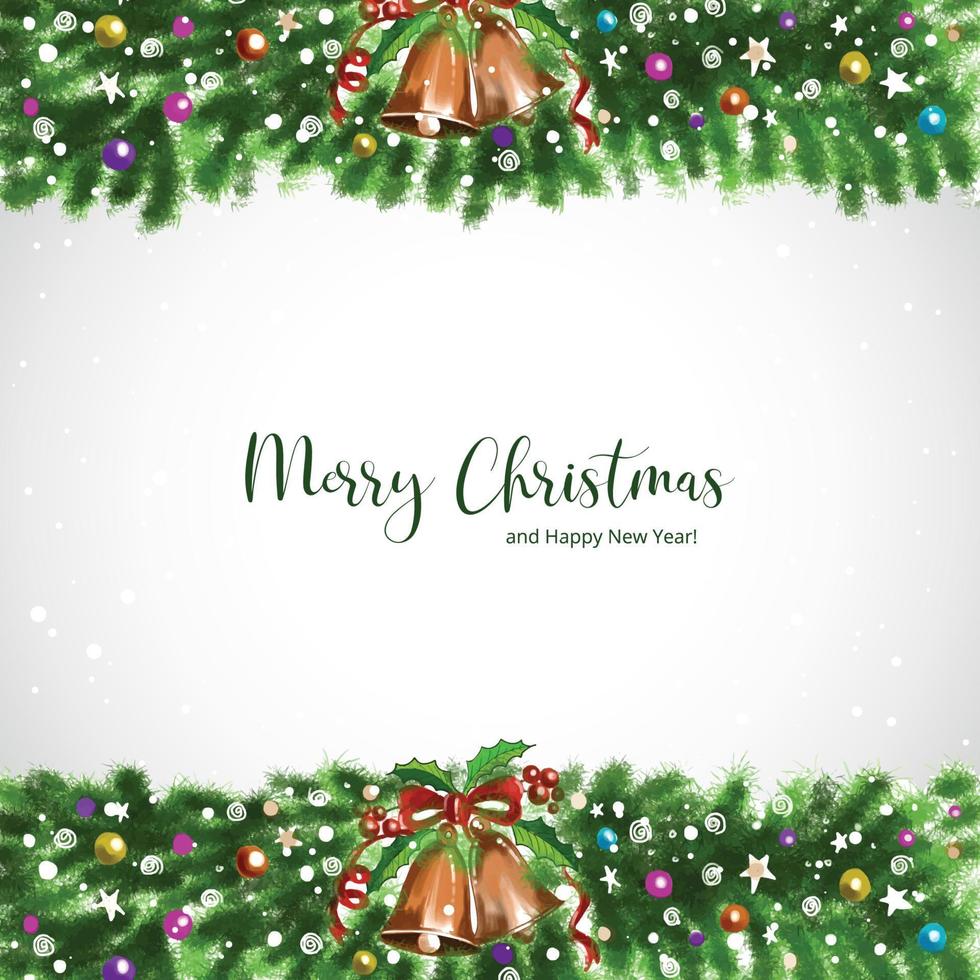 Hand drawn decorative christmas wreath concept card design vector