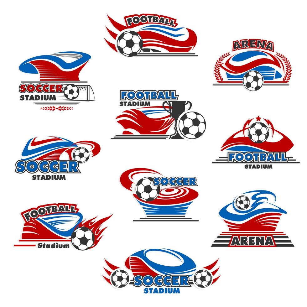 diseño de icono de estadio de fútbol o arena deportiva de fútbol vector