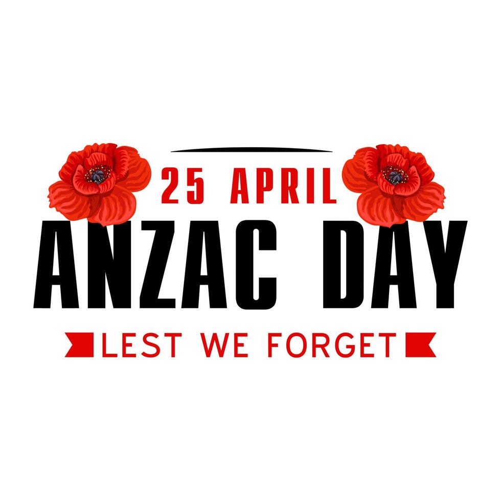 Anzac poppy flower icon for World War memorial day vector