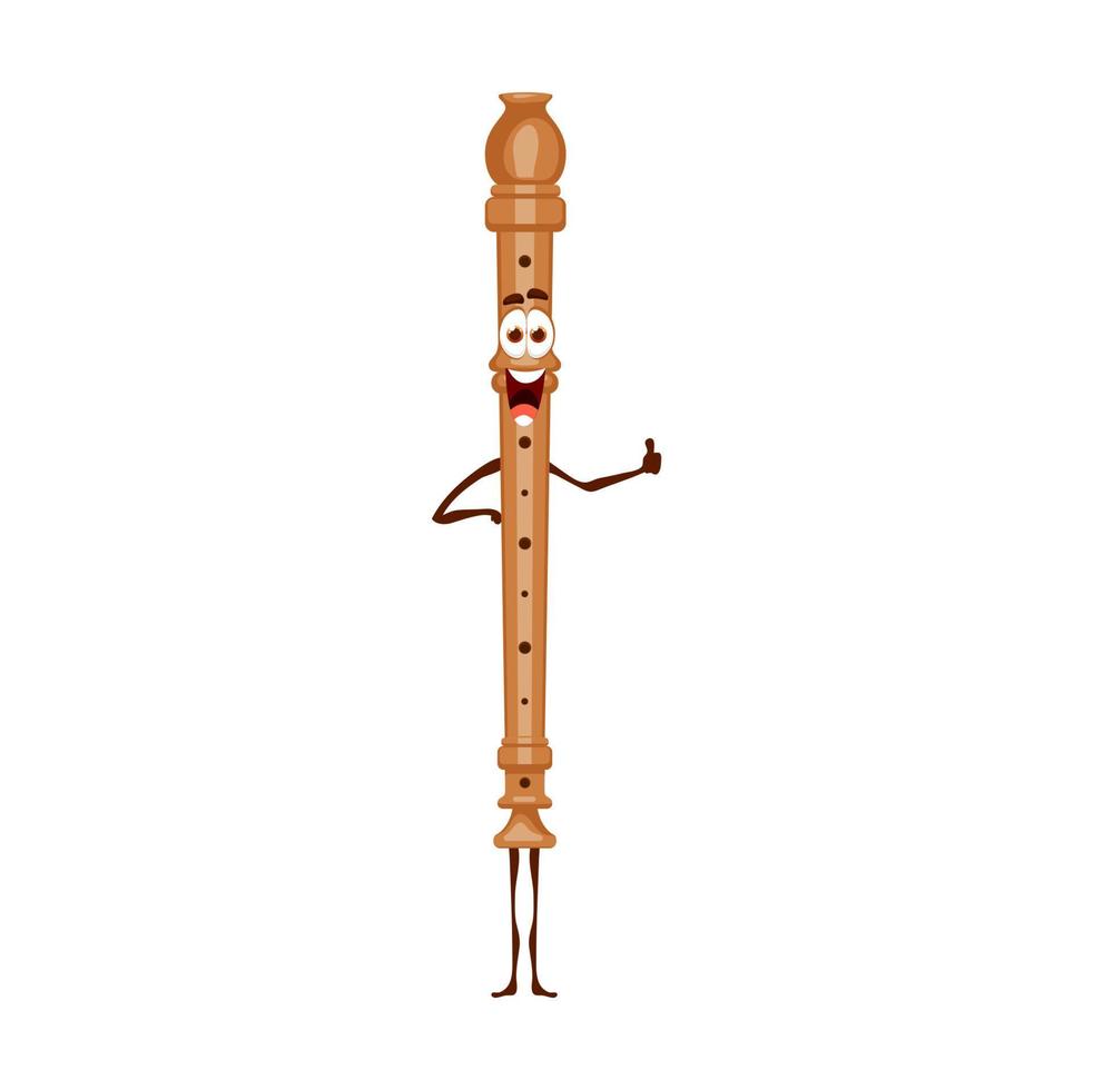 personaje de flauta musical de dibujos animados, instrumento musical vector
