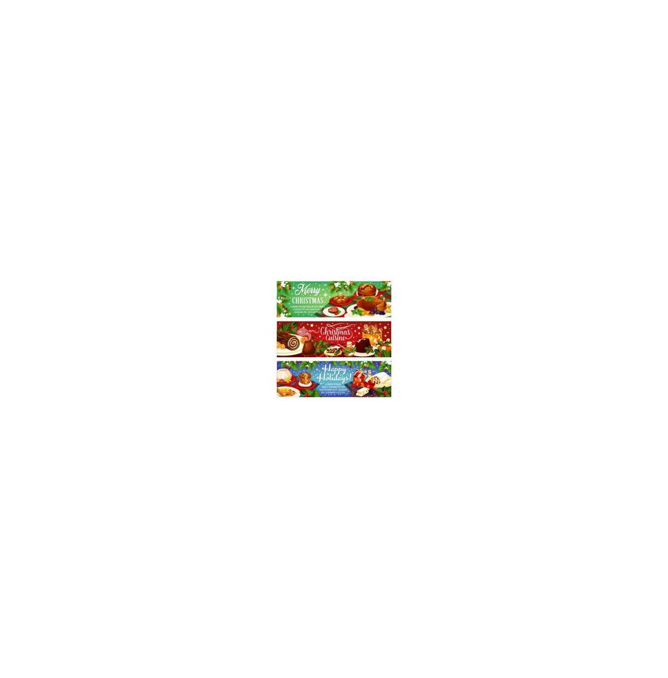 Christmas dinner vector greeting banners