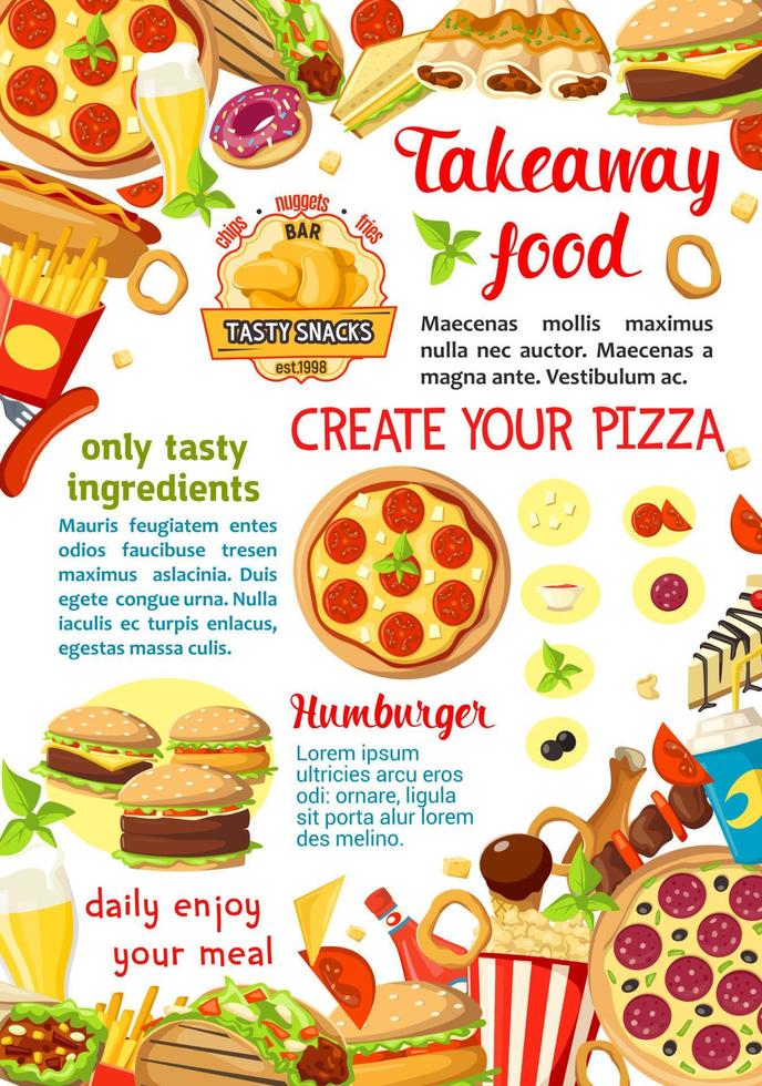 Vector fast food restaurant menu poster