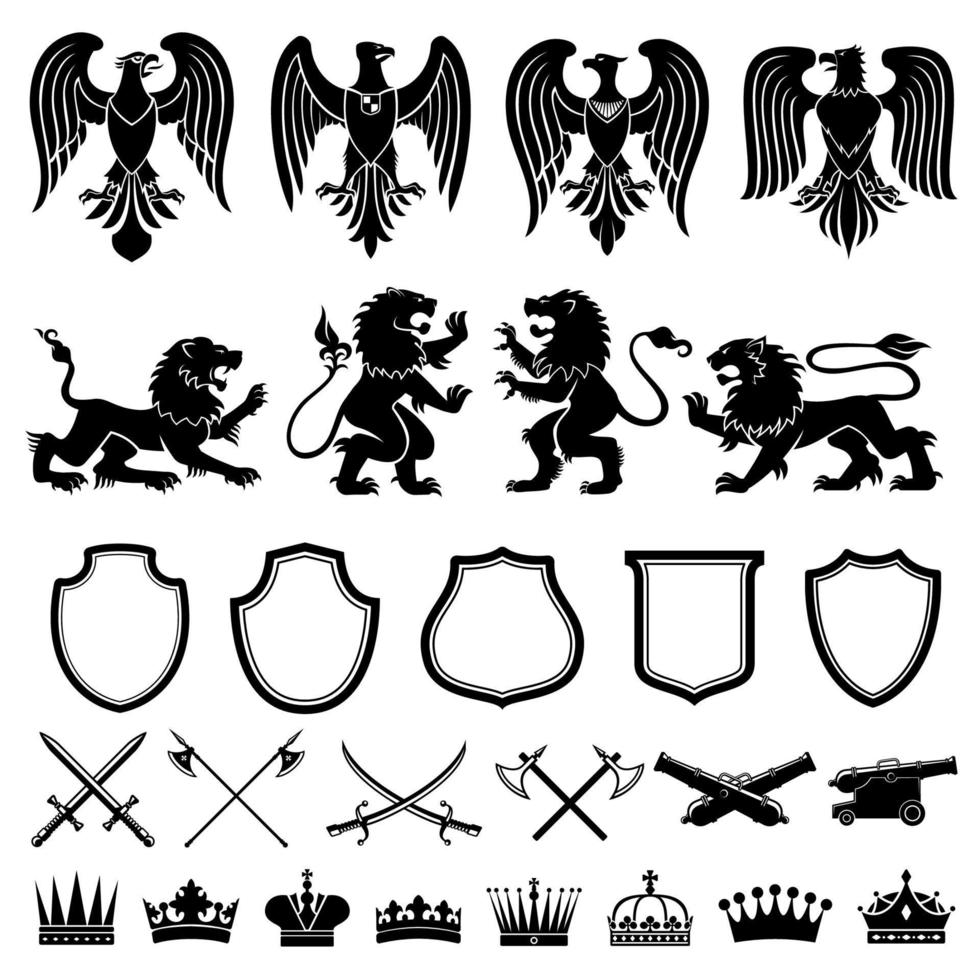 Heraldic elements vector set