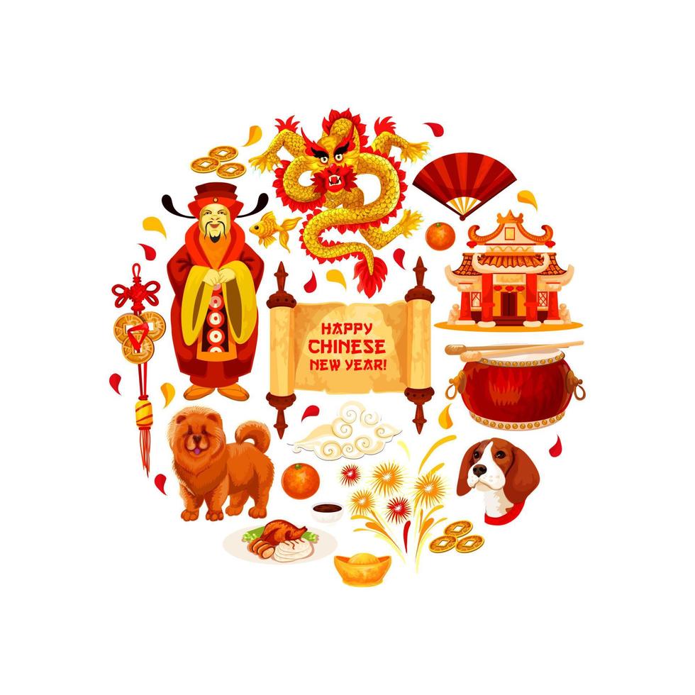 cartel de decoraciones de china de vector de año nuevo chino