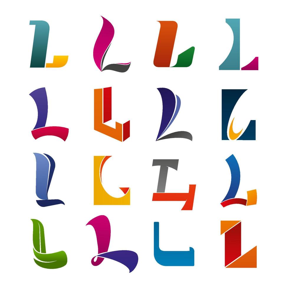 icono de letra l del alfabeto para tarjeta de visita moderna vector