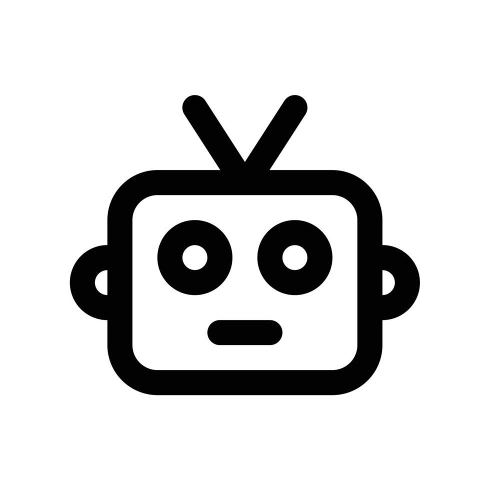Bot program icon for digital assistant artificial intelligence technology in black outline style vector
