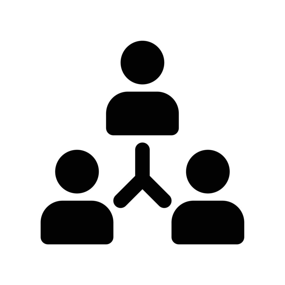 Affiliate icon with group or team networking peoples in black outline style vector
