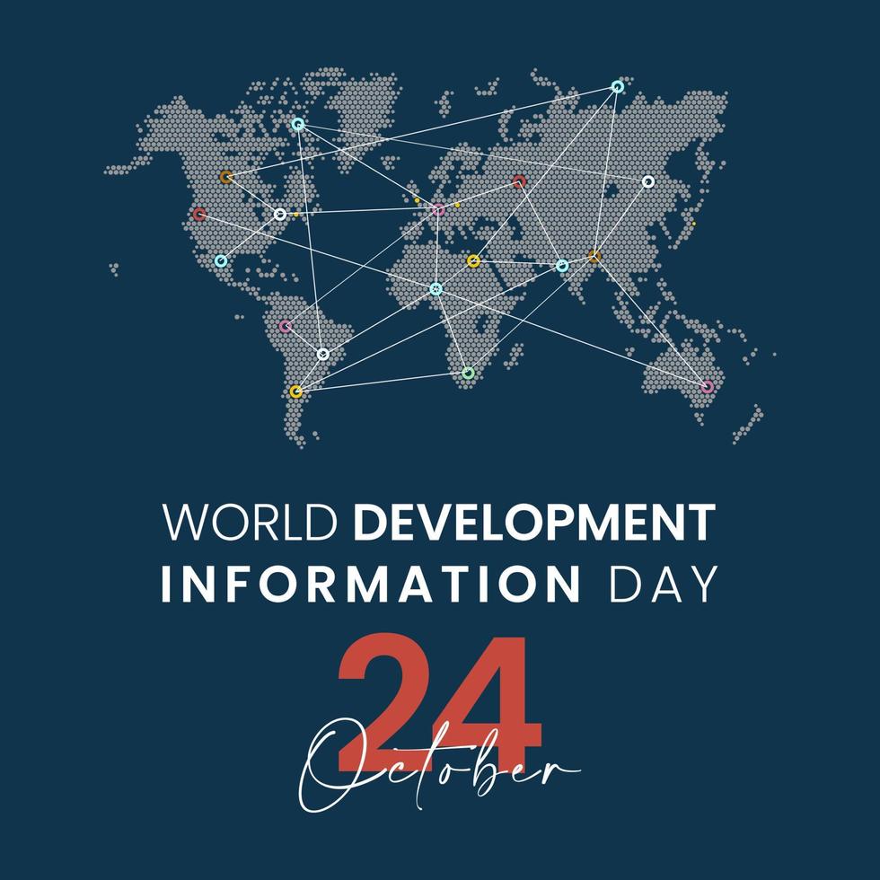 tema del día mundial de la información sobre el desarrollo, como pancarta, afiche o plantilla. vector