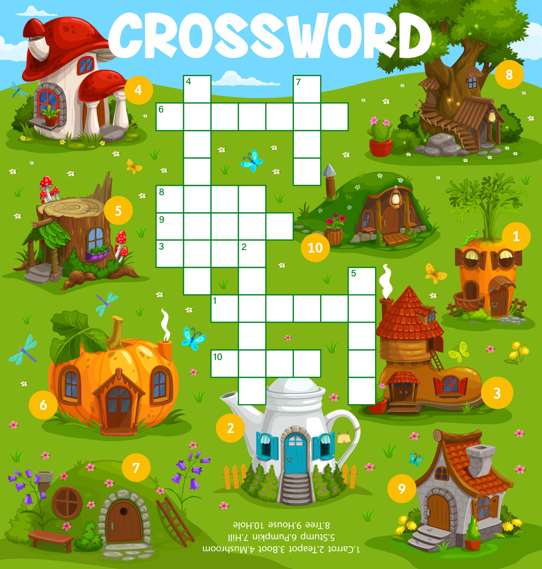 Crossword worksheet with cartoon houses dwellings 13210956 Vector Art Crossword worksheet with cartoon houses dwellings 13210956 Vector Art