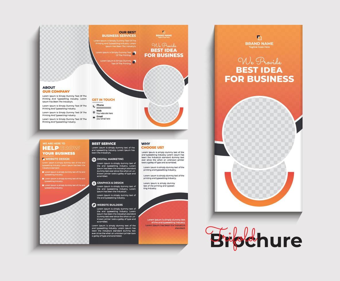 Corporate business trifold brochure template, Creative and Professional Design vector