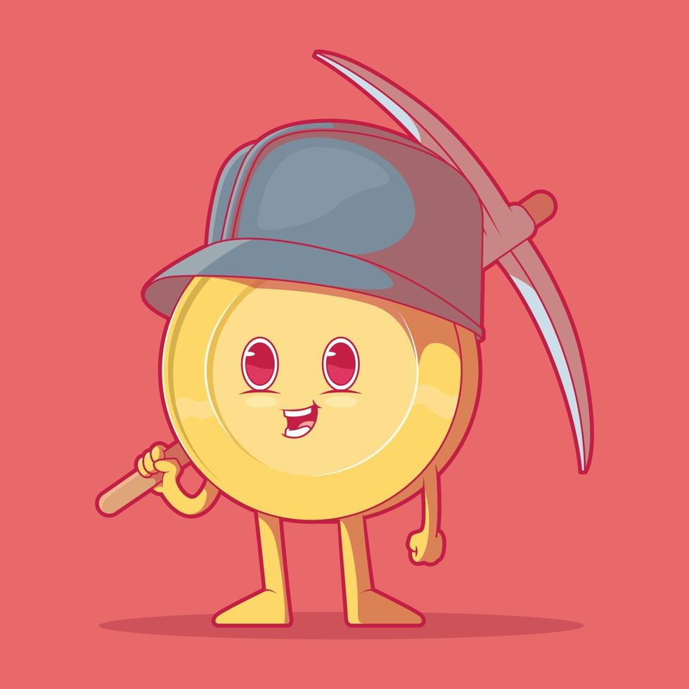 Mining Coin vector illustration. Cryptocurrency, technology, mining design concept.