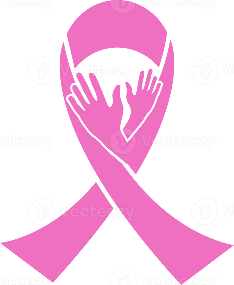 hand with pink ribbon png