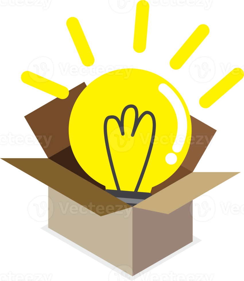 bulb idea in a box png