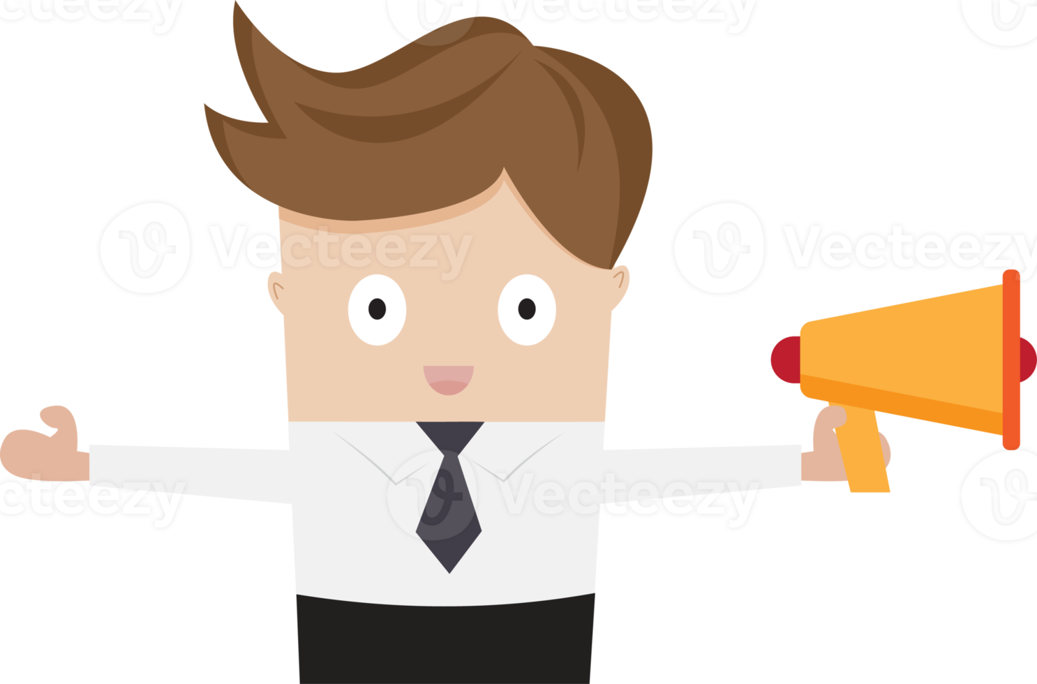 businessman with megaphone cartoon png