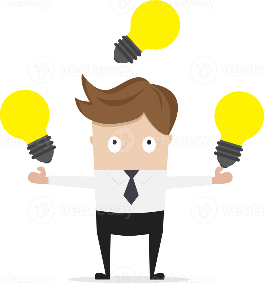 businessman showing with bulb idea png