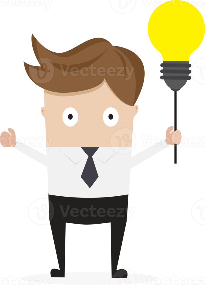 businessman with bulb idea png