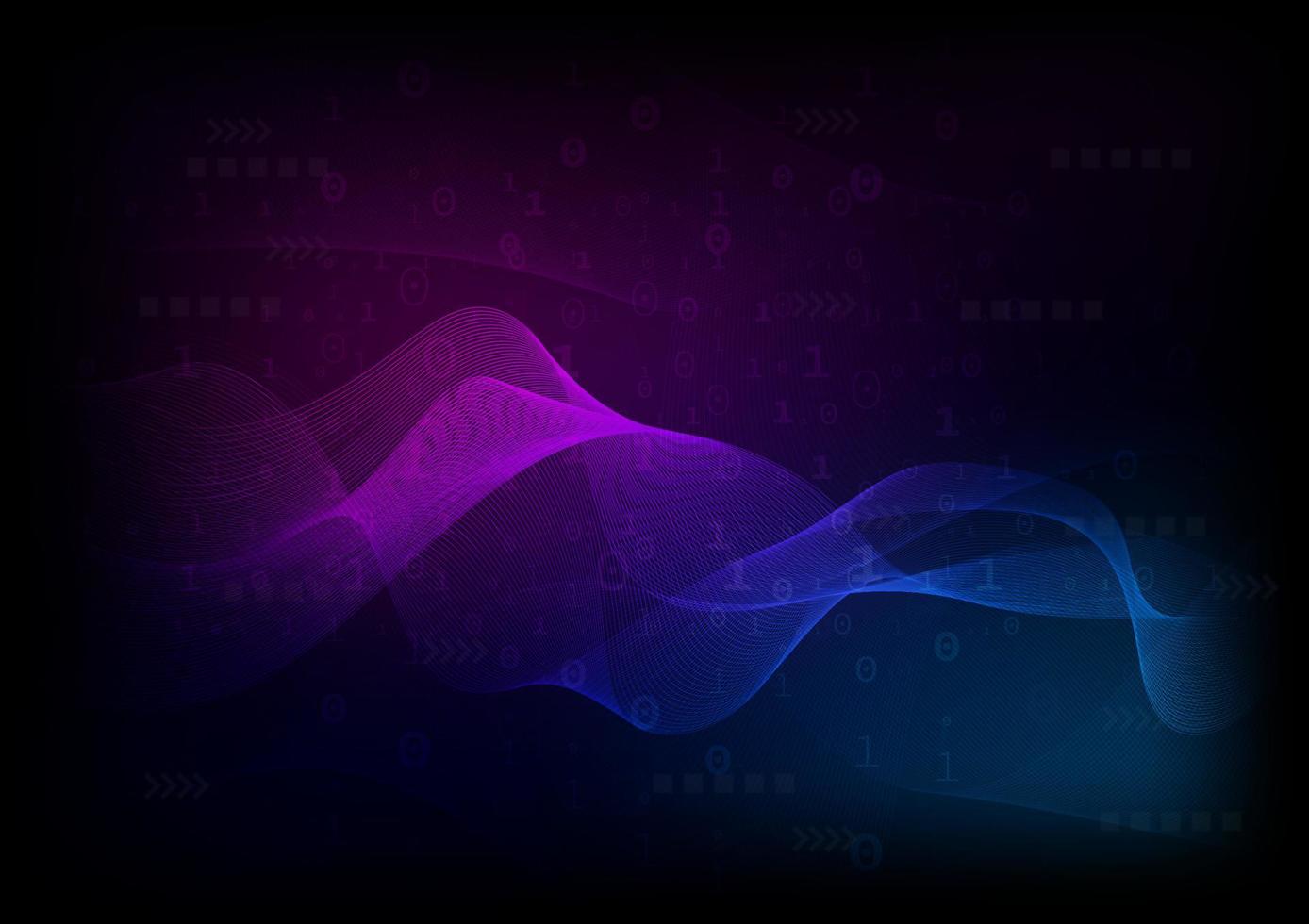 Abstract wave and dots technology background with light, Network connection structure concept