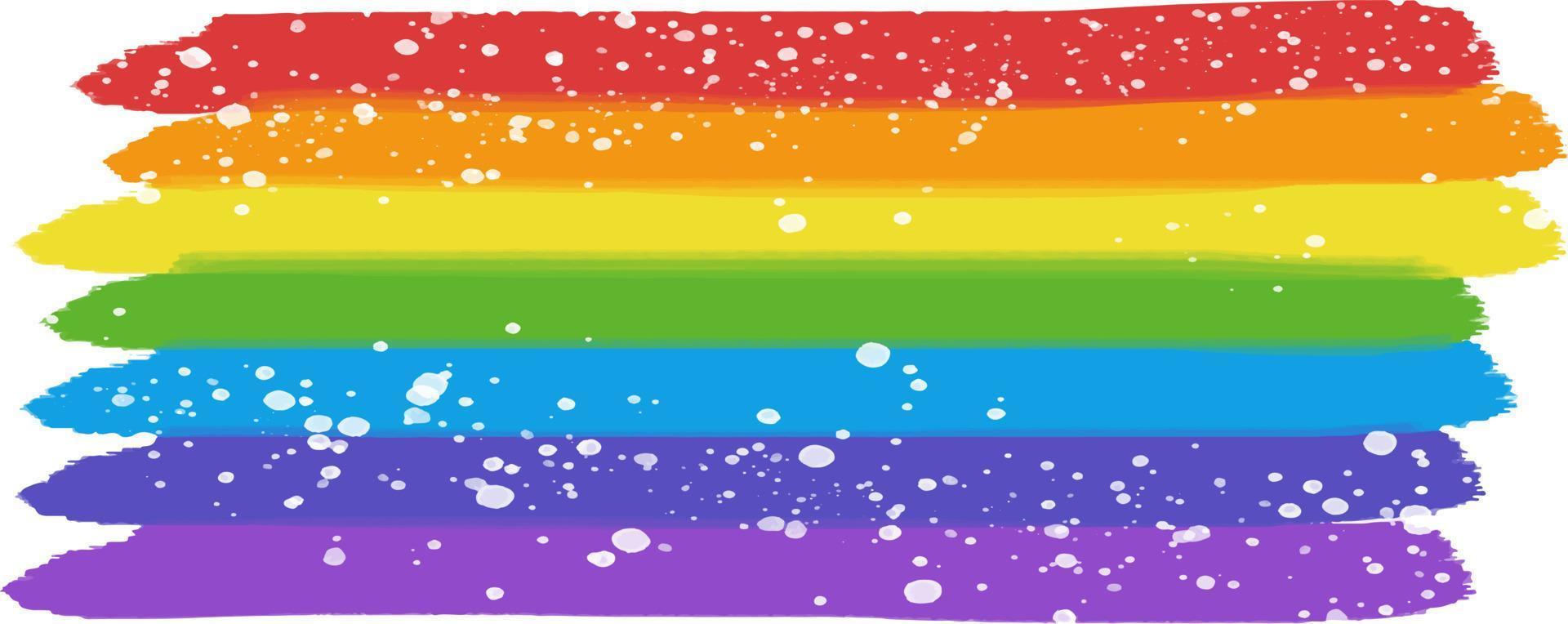 acuarela arco iris de colores de la bandera lgbt. vector