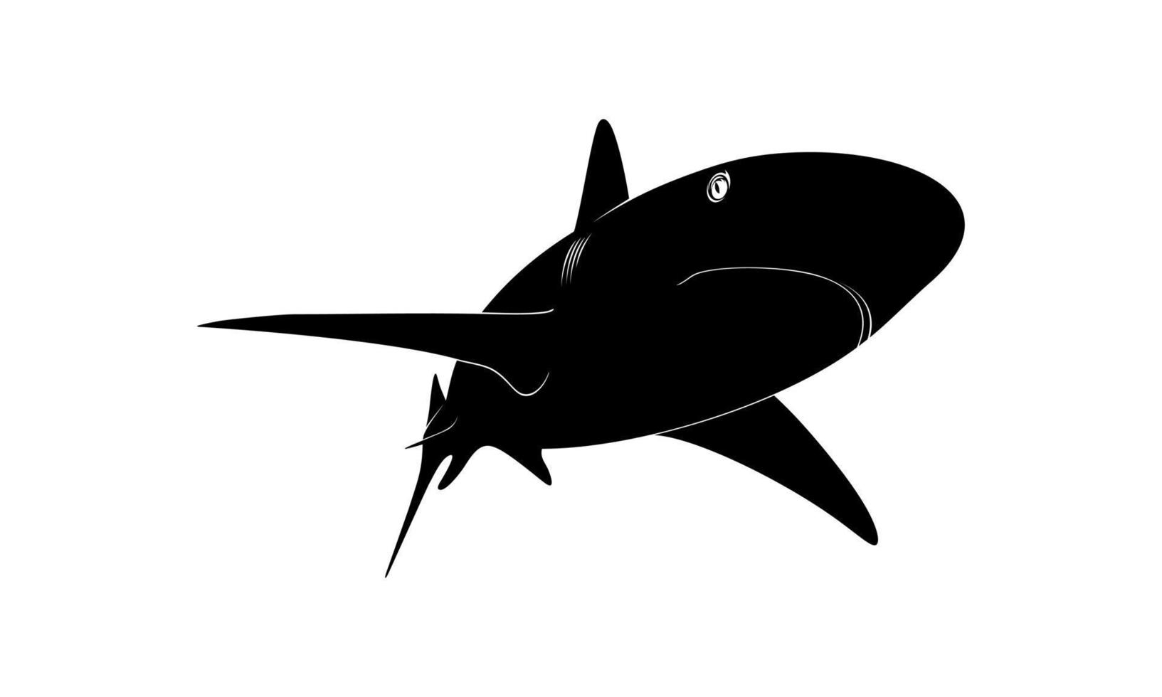 silueta de tiburón para logotipo, pictograma, sitio web, ilustración de arte, infografía o elemento de diseño gráfico. ilustración vectorial vector