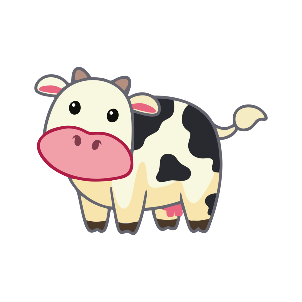 cartone animato di mucca. illustrazione mucca nel png formato. Immagine illustrazione di mucca