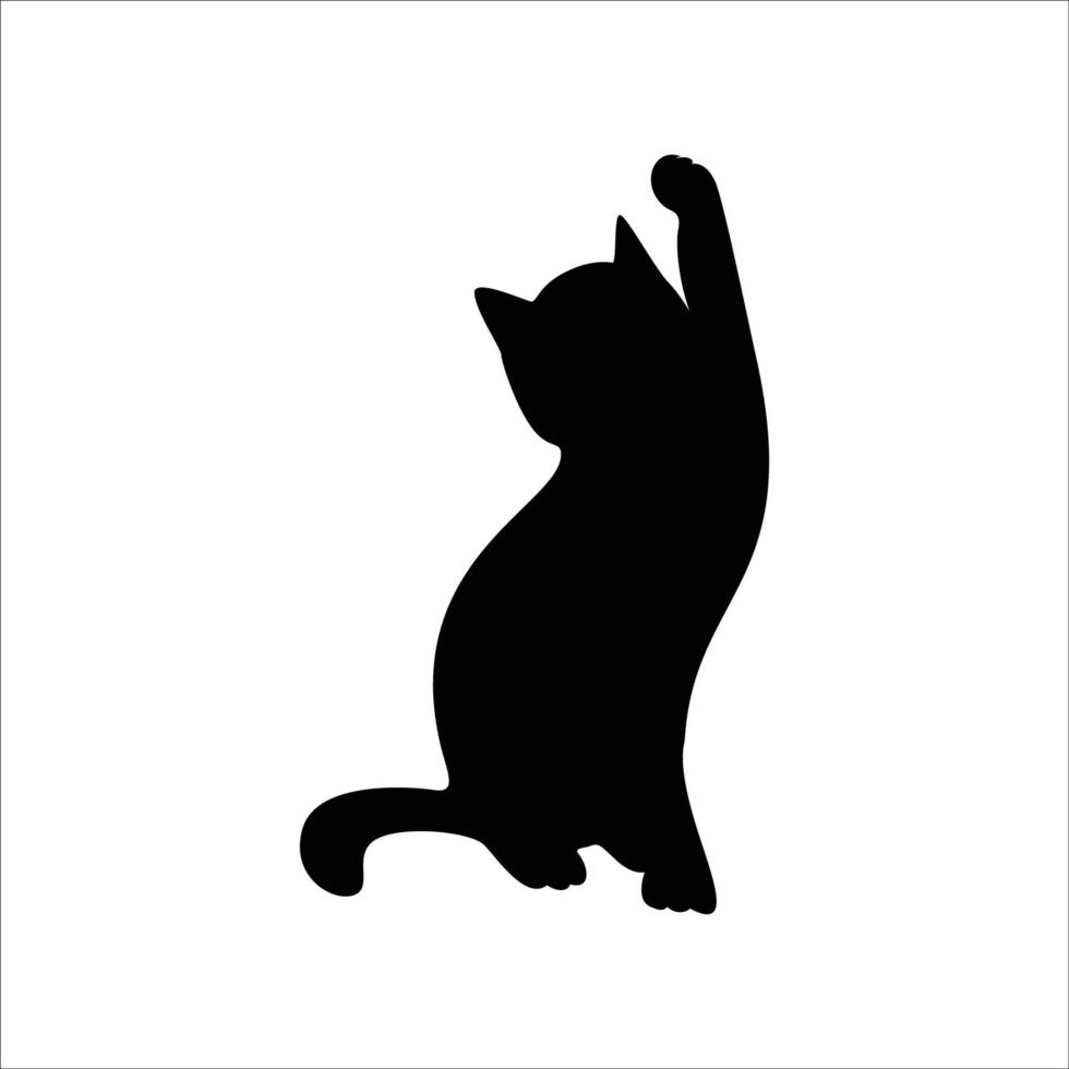 ilustración de diseño de silueta de gato. signo de gatito y vector de símbolo.