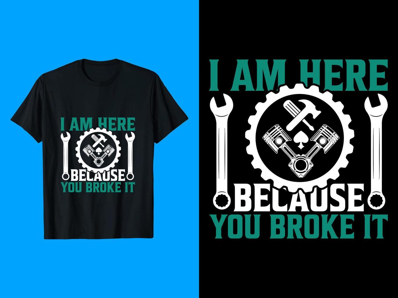 Mechanic T-shirt Design vector