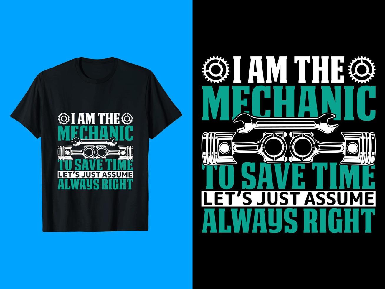 Mechanic T-shirt Design vector