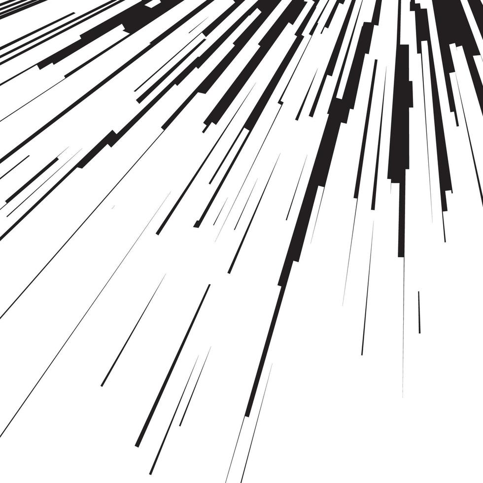 Raya de color negro de líneas de velocidad de cómic vector