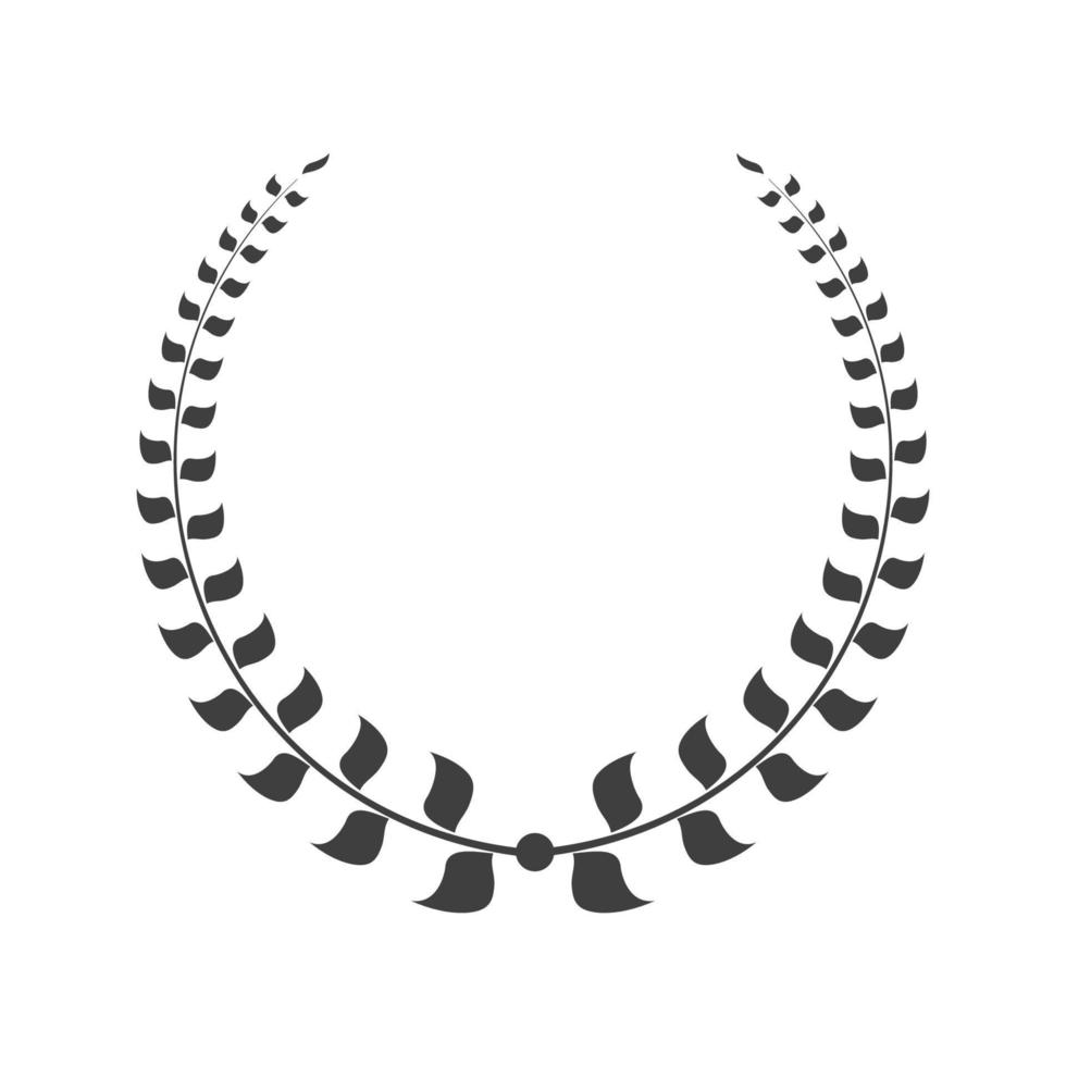corona de laurel vector color negro aislado
