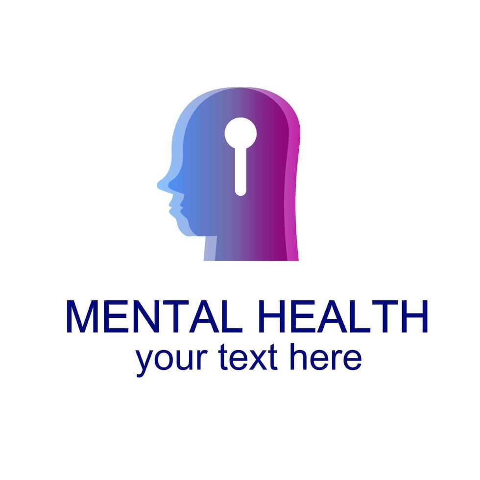 Mental health logo isolated on white background, vector