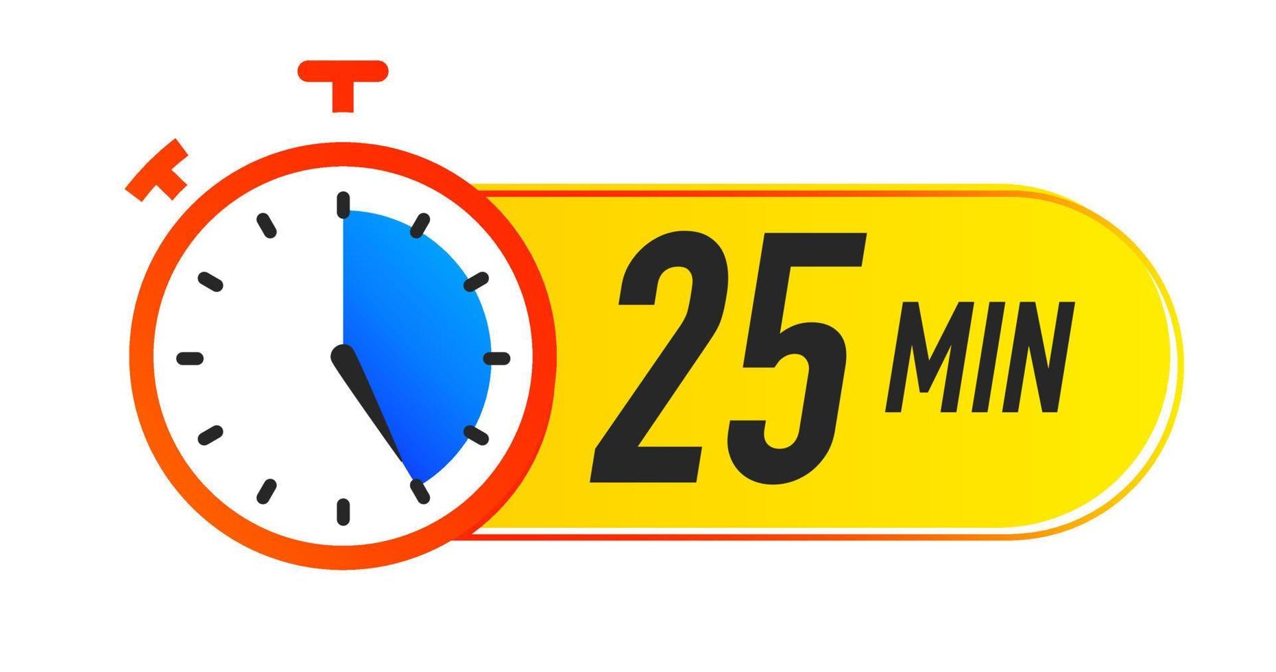 Timer vector icon 25 minutes vector colorful style