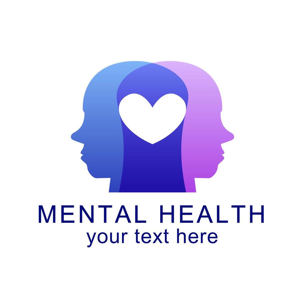 Mental health logo isolated on white background vector