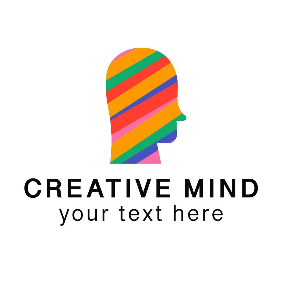 Creative mind logo isolated on white background vector