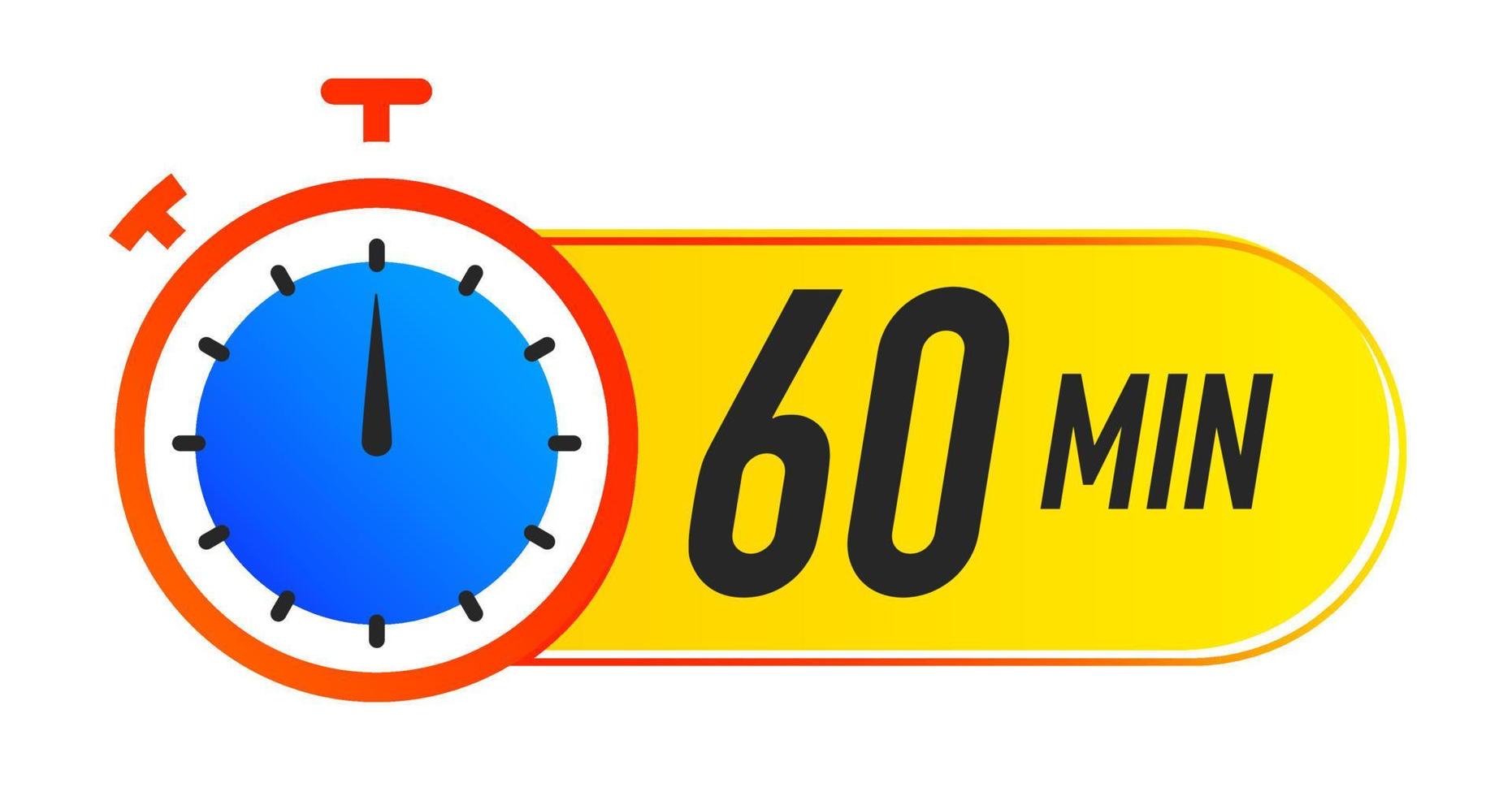 Timer icon 60 minutes vector colorful style