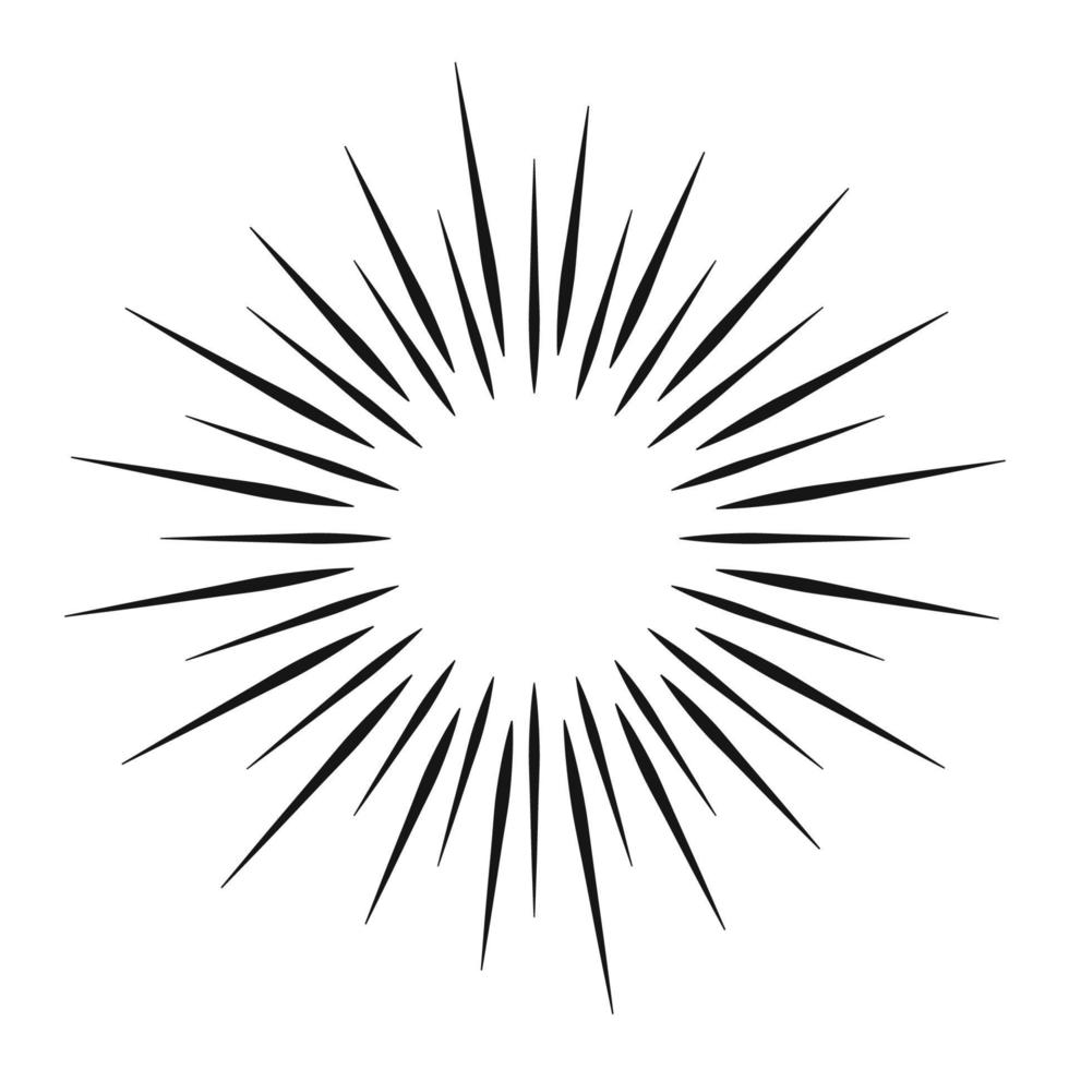 Sunburst vector black color line isolated