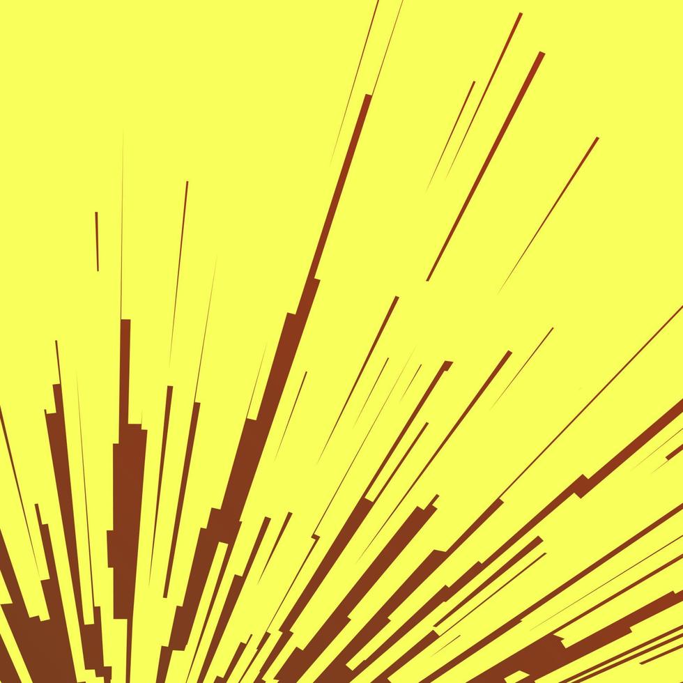 Comic book speed lines vector yellow background