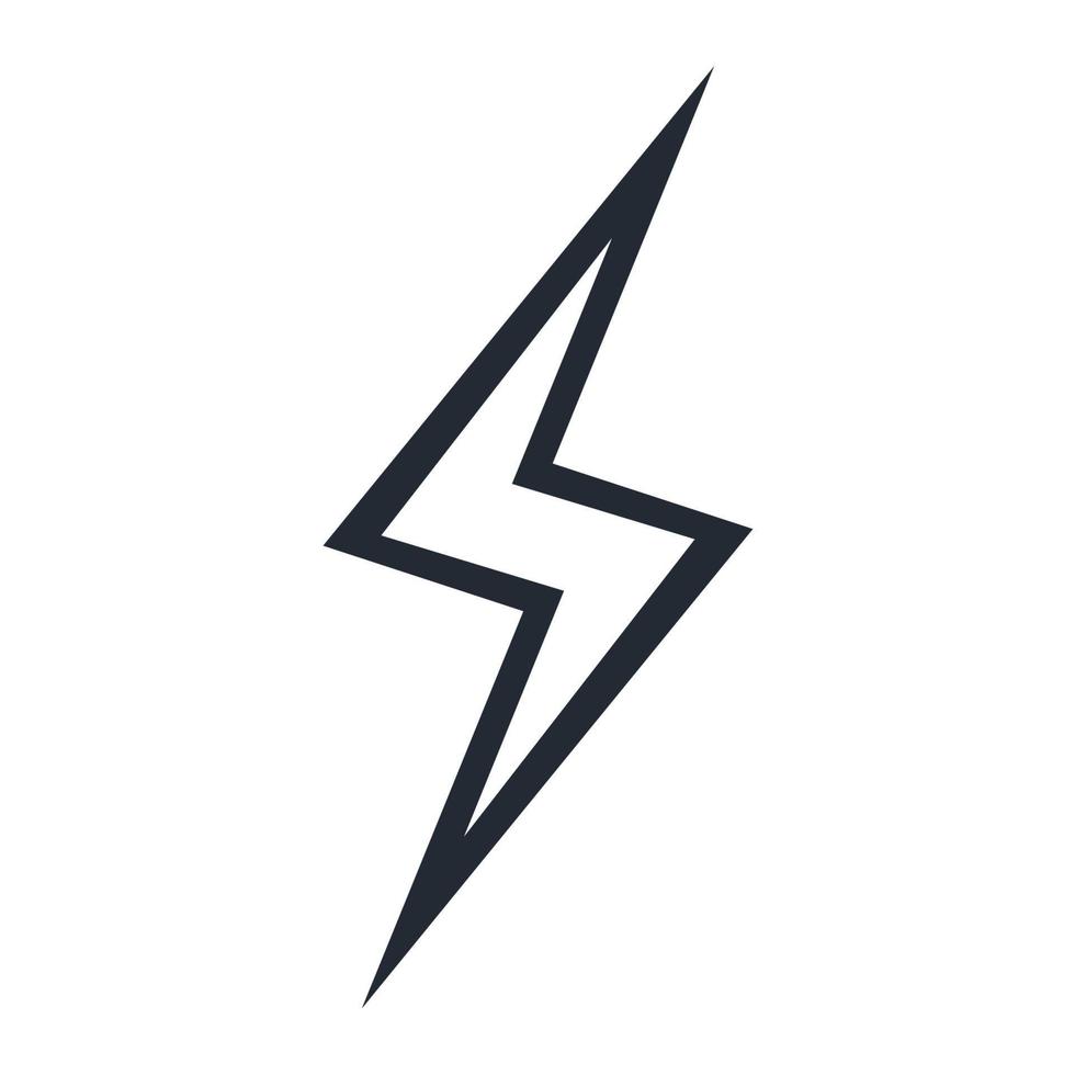 Lightning icon vector isolated on white background